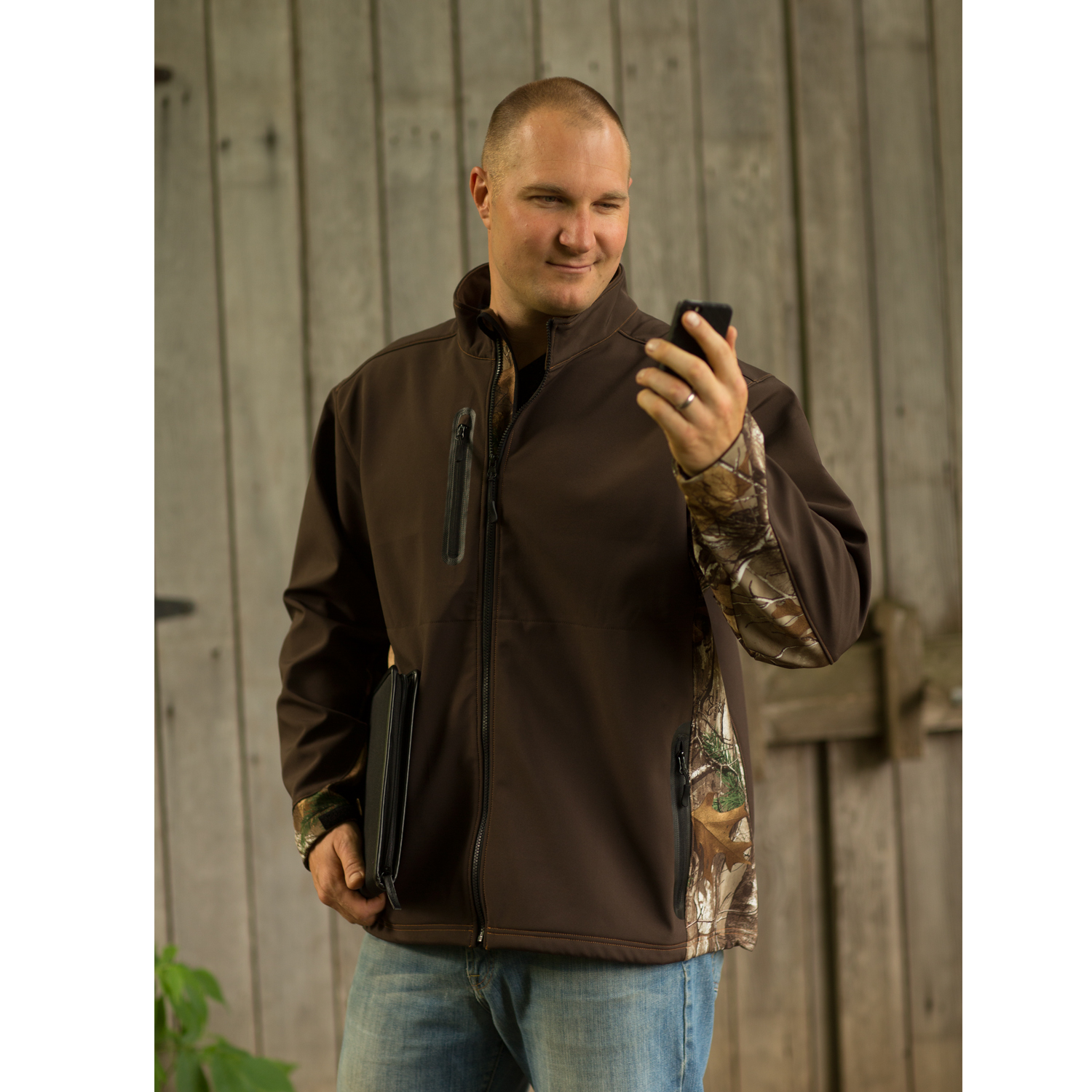 Weatherproof Weekend Soft Shell Mens Jacket in Brown with Realtree Xtra ...