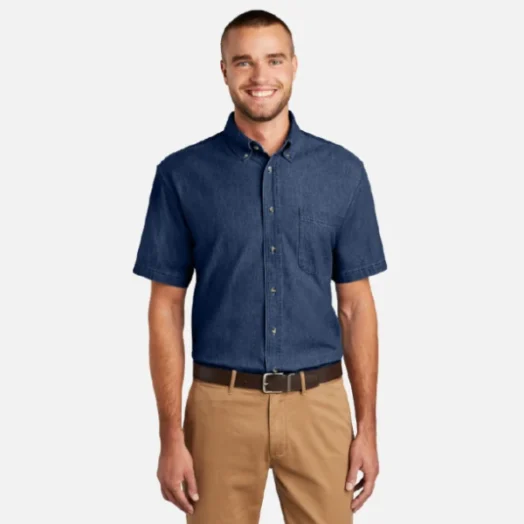 SP11 Port & Company Mens Short Sleeve Value Denim Shirt