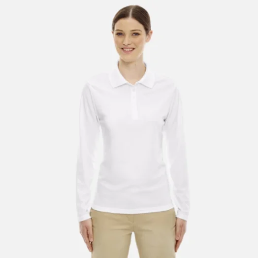 78192 Ash City Core 365 Ladies' Pinnacle Performance Long-Sleeve Piqué Polo