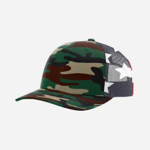 Richardson 112PM Printed Mesh Trucker Cap with Front Panel Embroidery