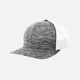 106C Pacific Headwear Aggressive Heather Trucker Snapback Cap with Embroidered Front Patch