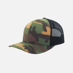 108C Pacific Headwear Camo Trucker Snapback With Embroidered Front Patch