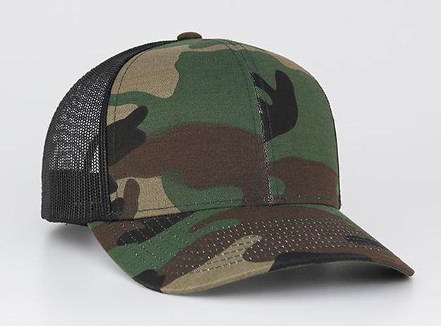 108C Pacific Headwear Camo Trucker Snapback Cap With Front Panel ...