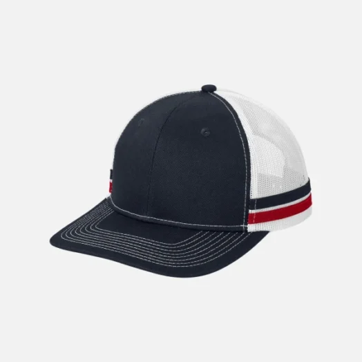 C113 Port Authority Two-Stripe Snapback Trucker Cap