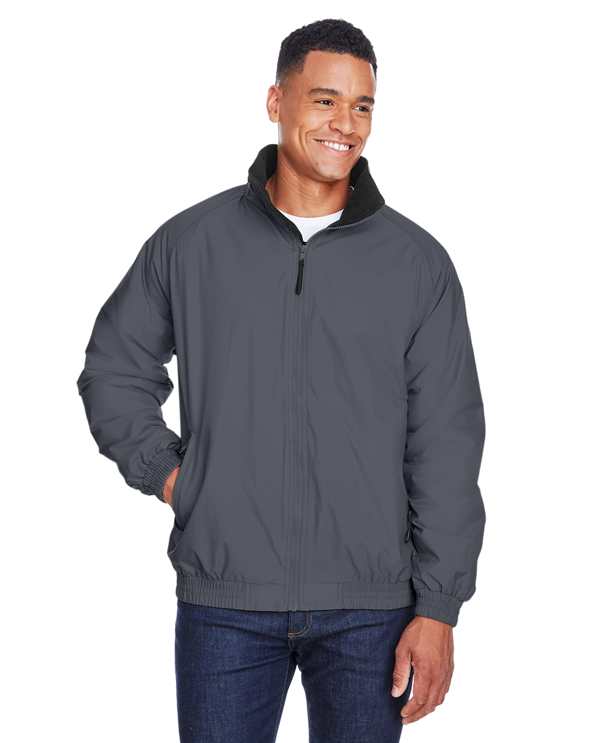M740 Harriton Adult Fleece Lined Nylon Jacket San Saba Cap
