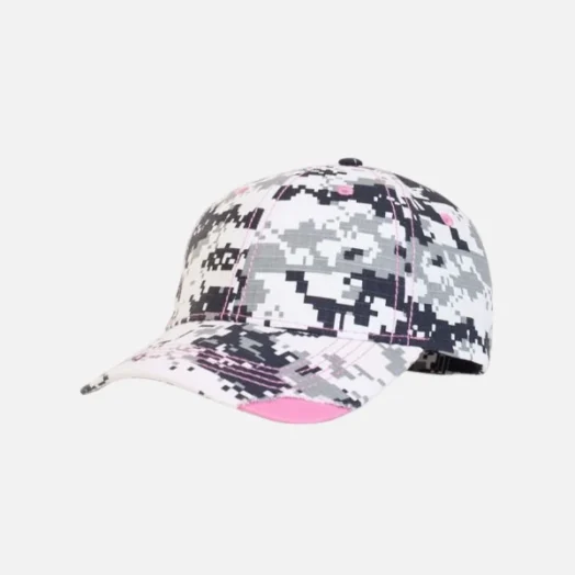 696C Distressed Camo Hook-And-Loop Adjustable Cap