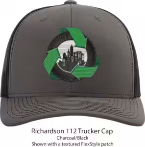 Richardson 112 Charcoal Black with Textured FlexStyle Patch