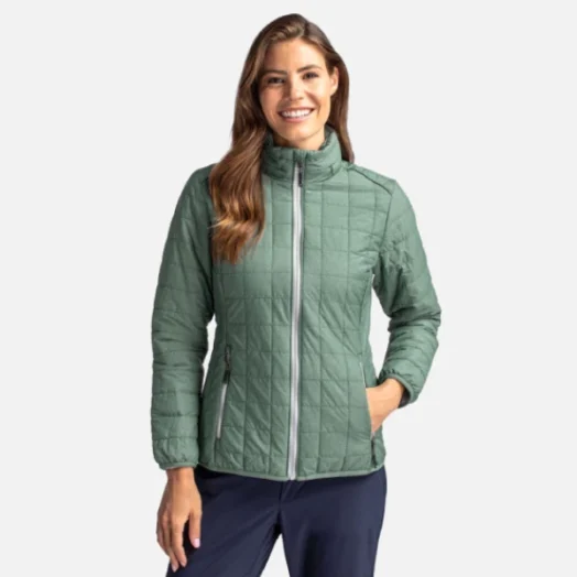 LCO00007 Cutter & Buck Rainier PrimaLoft® Womens Eco Insulated Full Zip Puffer Jacket
