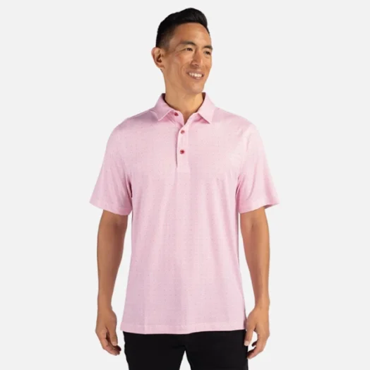 MCK00137 Cutter & Buck Pike Double Dot Print Stretch Mens Polo