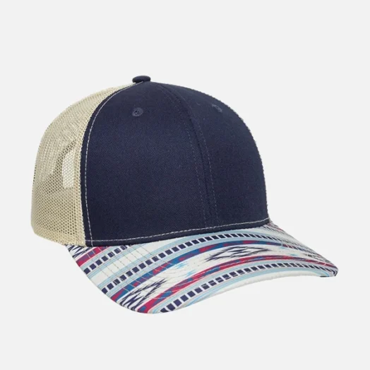 OC771P - Outdoor Cap Premium Modern Trucker Hat w/ Patterned Visor